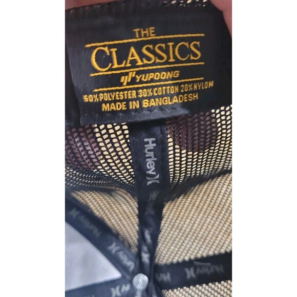 Hurley Black Trucker Hat Snapback Cap Patch W Jaguar - Picture 5 of 5